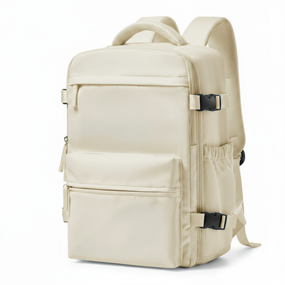 Cream backpack hero shot