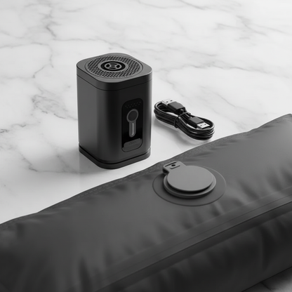 Elegant product shot of air pump on luxury surface